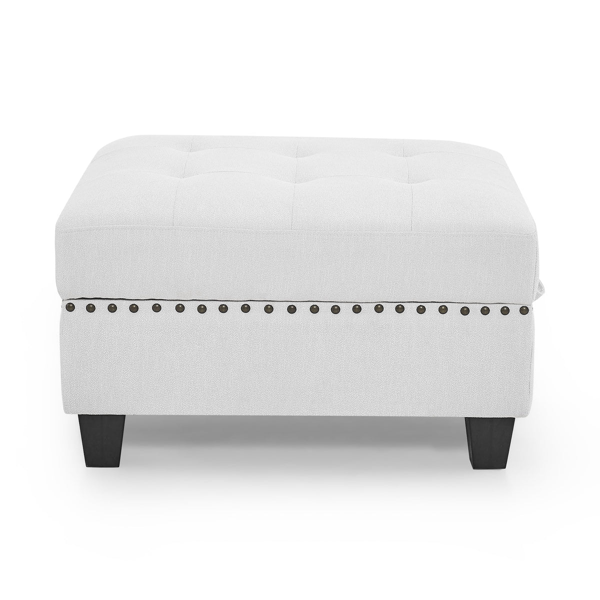 U Shape Modular Sectional Sofa with Seven Single Chair, Four Corner and One Ottoman, Ivory R8301
