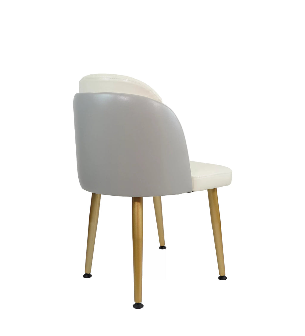 Set of 4 Leather Dining Chairs Metal Legs P214