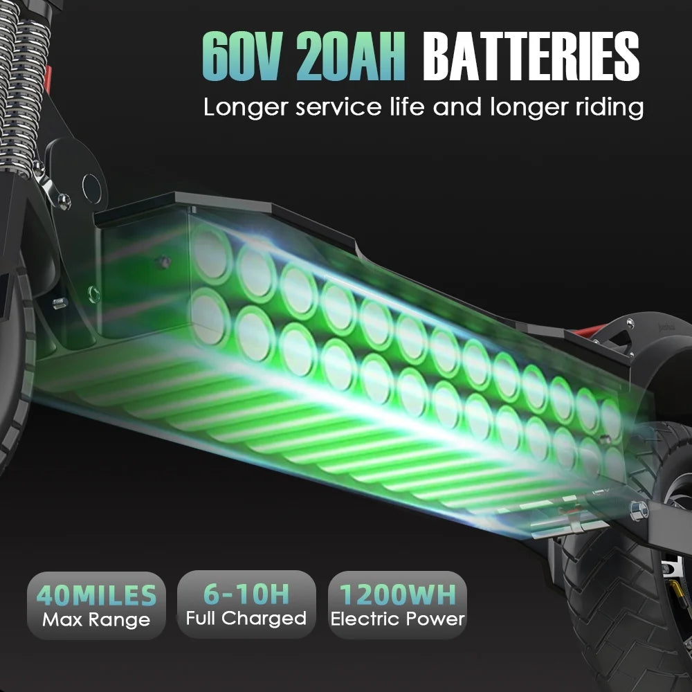 Electric Scooter, 60V 2600W Dual Motors N415