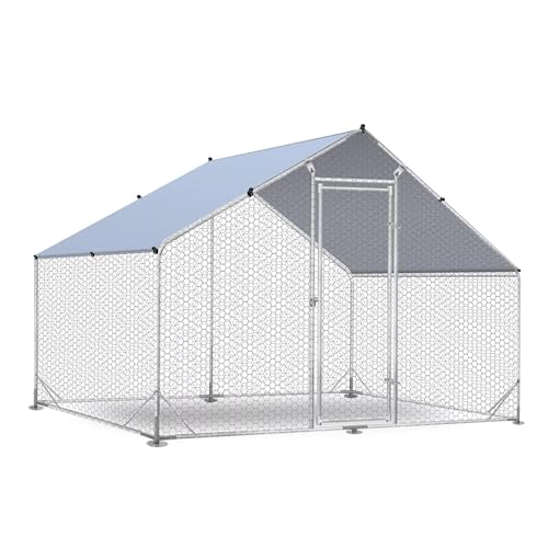 Large Walk-in Metal Chicken Coop with Waterproof Cover C131260