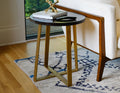 Black Wood Round Side Table D379806