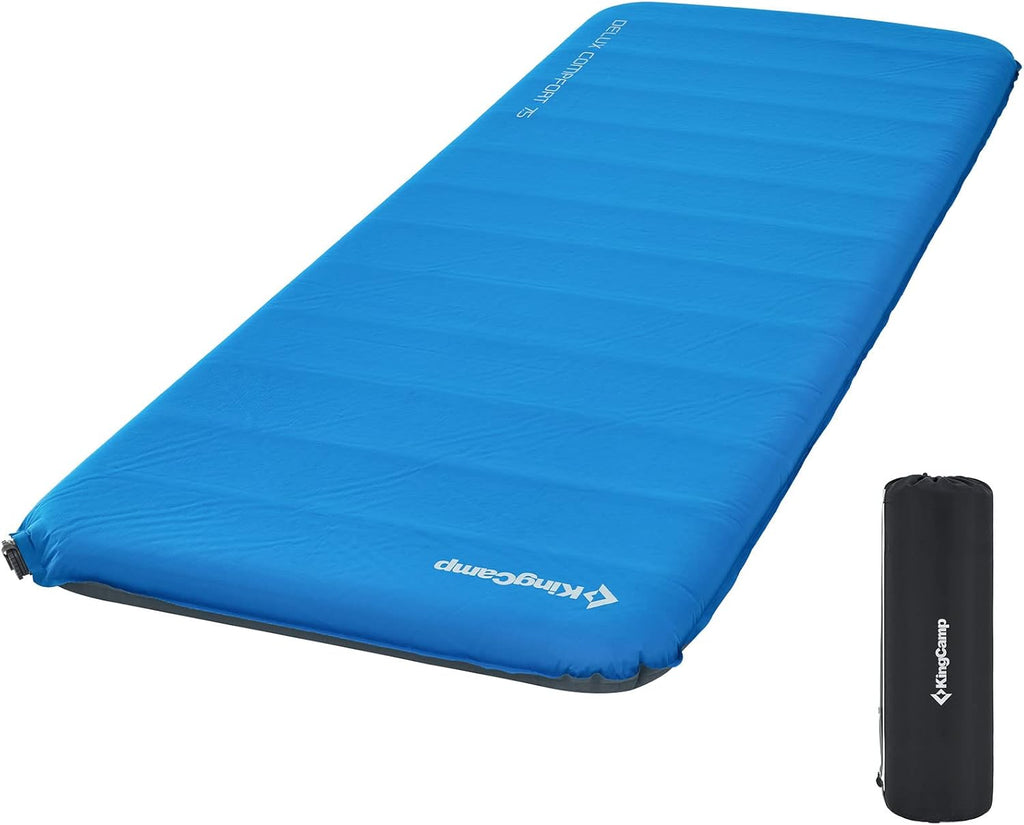 Self Inflating Insulated Camping Sleeping Pad Blue B41438