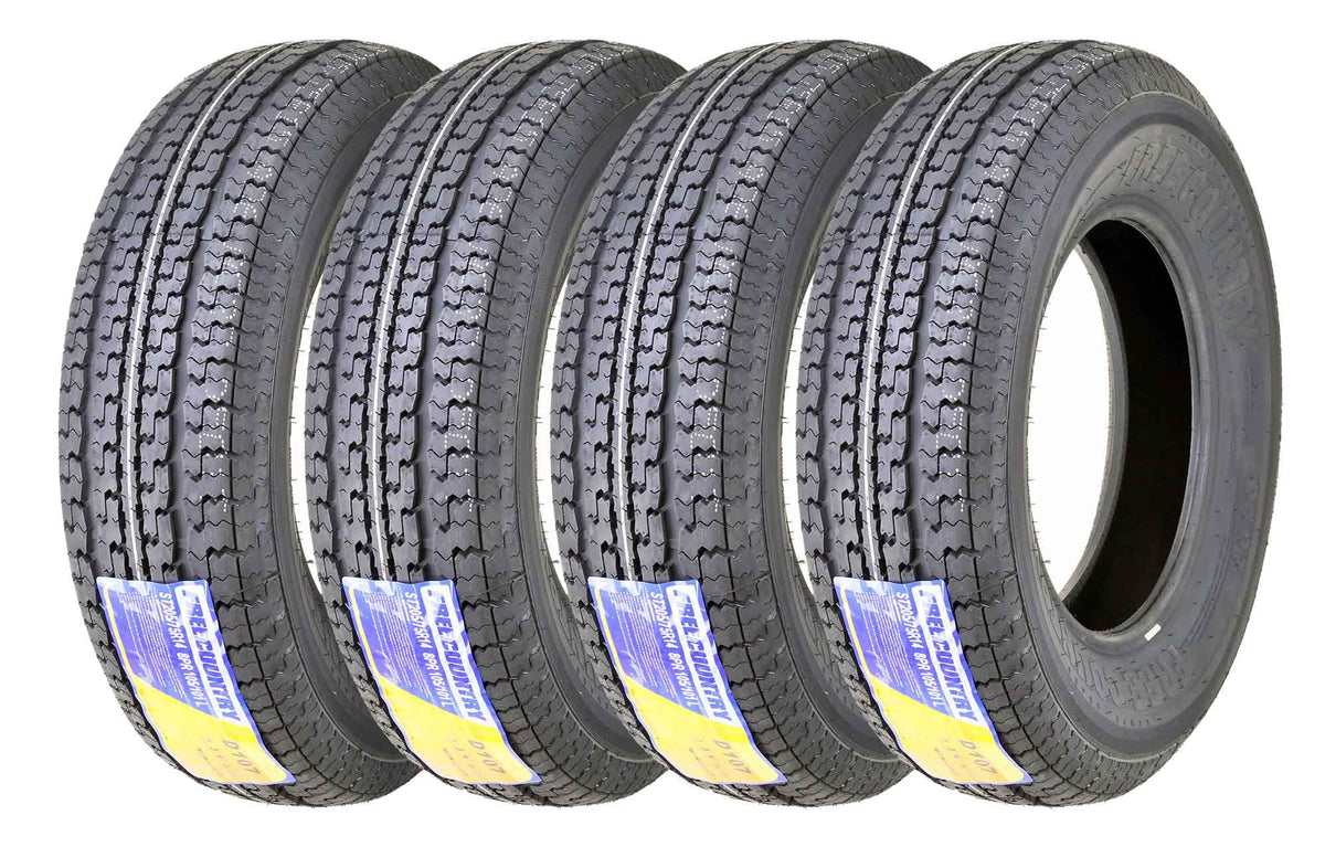Set of 4 ST 205/75R14 Trailer Tires A8947
