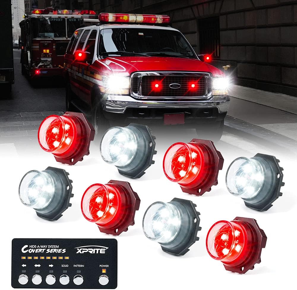 White Amber LED Strobe Lights Kit 8 PCS Q147919