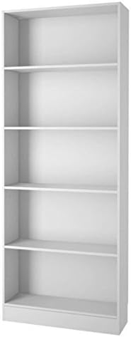 White 5 Shelf Contemporary Bookcase Z3203