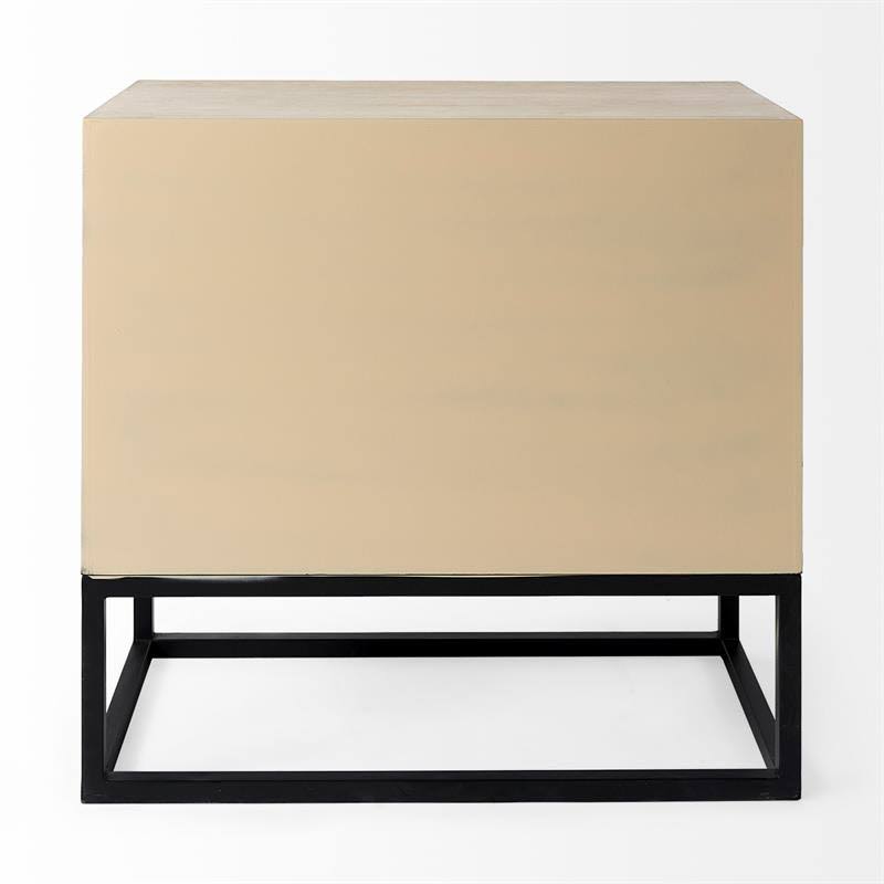 Beige Wooden 2 Drawer Accent Cabinet T9094