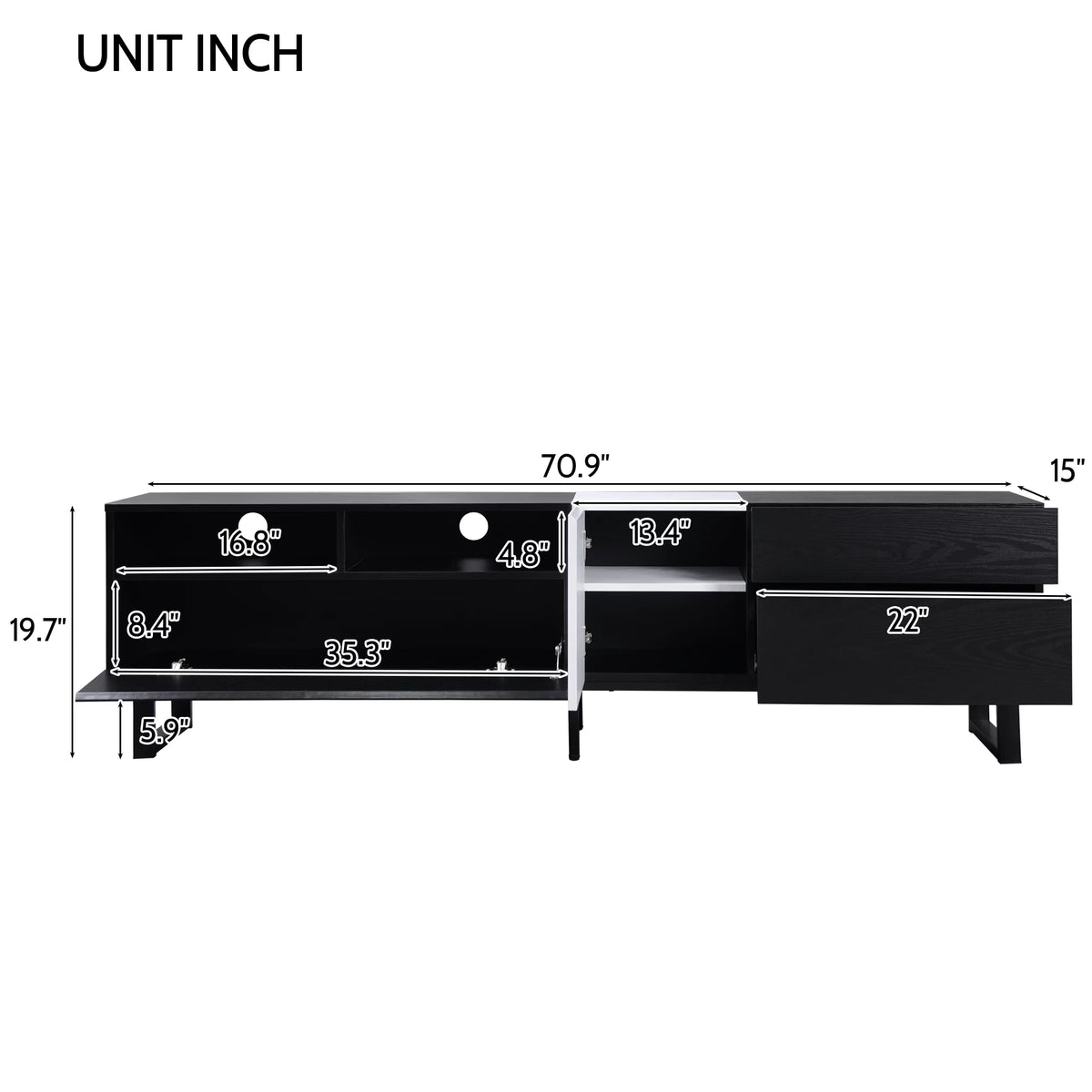 Modern TV Stand with Double Storage Space J57843