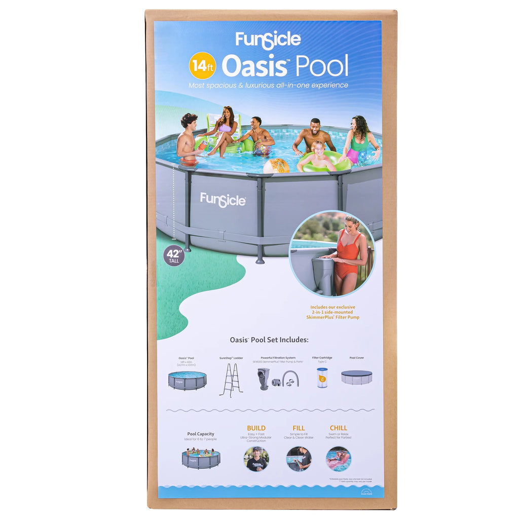 14 ft Round Metal Frame Above Ground Swimming Pool K87167