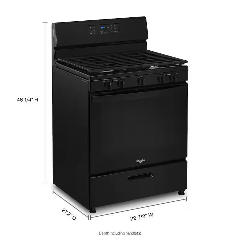 5-Burner Freestanding Gas Range in Black J595