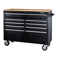 Black 9-Drawer Mobile Storage Cabinet with Solid Wood Top L776547