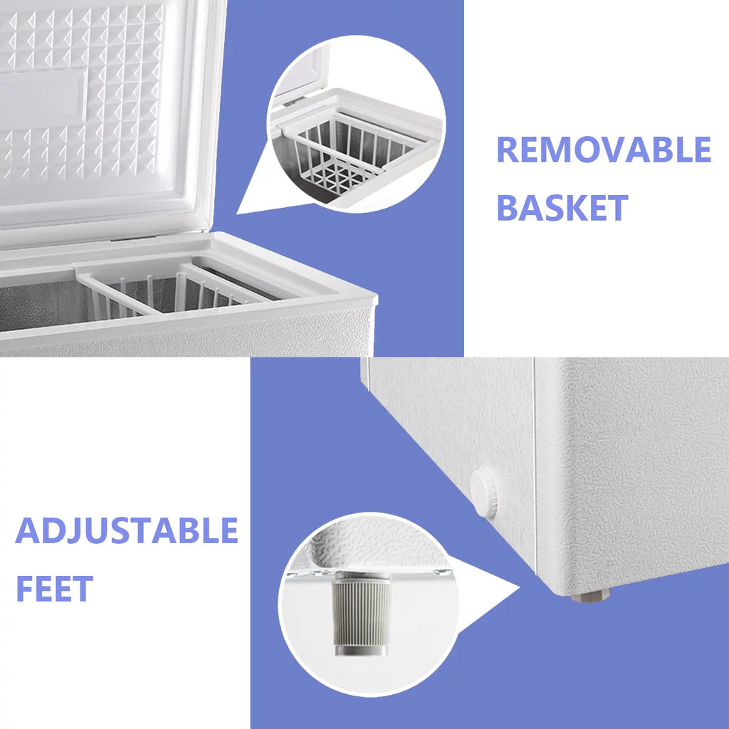 5.0 Cu.ft White Chest Freezer with Storage Basket E549