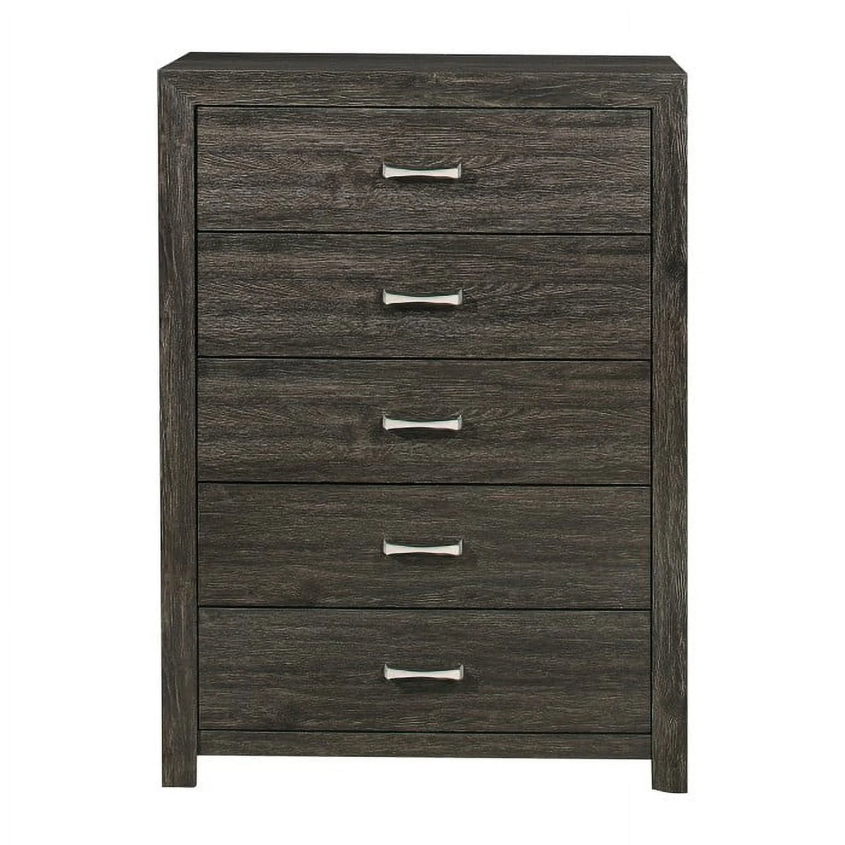 5 Drawer Contemporary Wood Chest in Dark Gray X989477