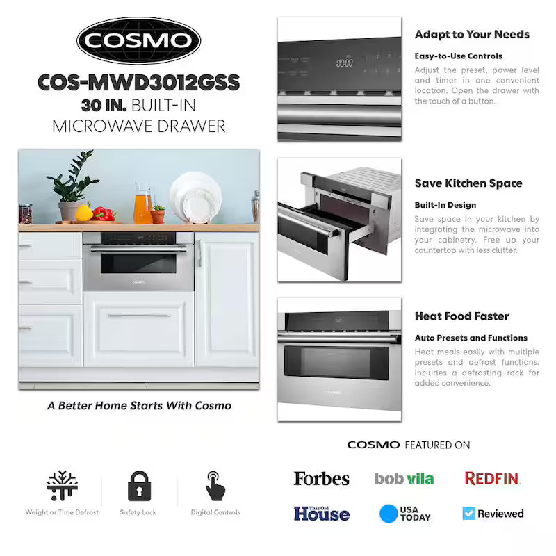 Built-In Microwave Drawer with Touch Controls and 1.2 cu. ft. Capacity in Stainless Steel G2847