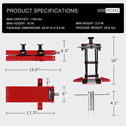 Steel Motorcycle ATV Scissor Lift Jack Stand 1100 lbs P5715