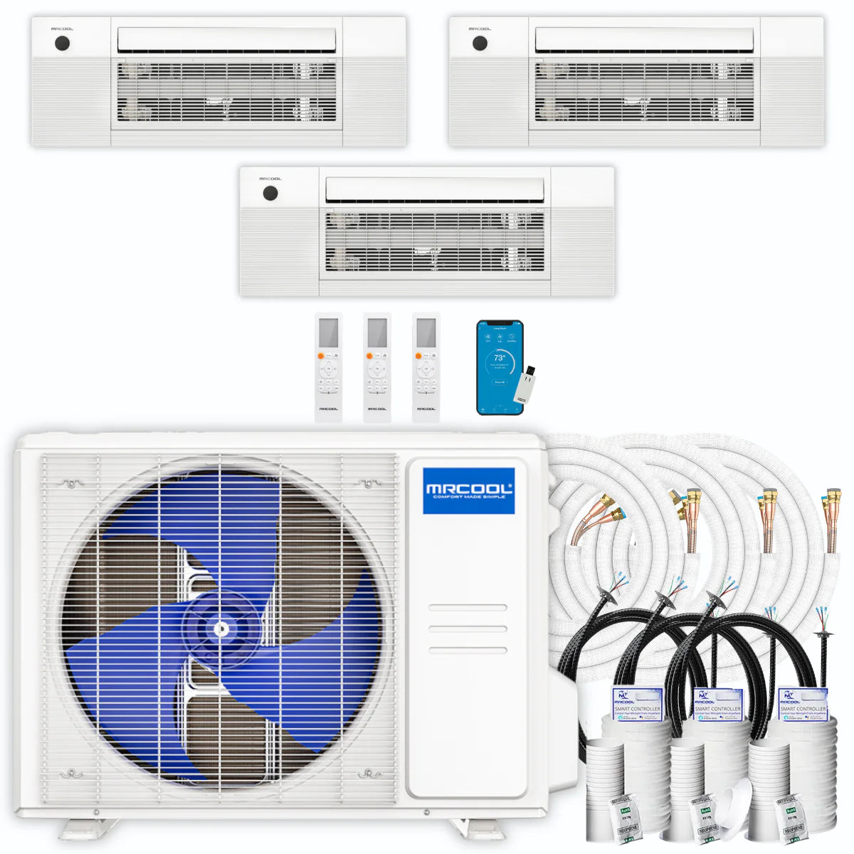 30,000 BTU 3 Zone Ceiling Cassette Ductless Air Conditioner and Heat Pump H296329