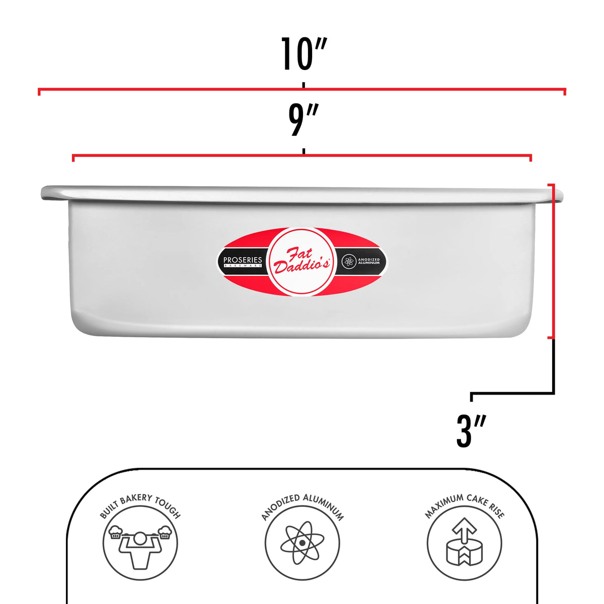 Anodized Aluminum Square Cheesecake Pan, 9 x 3 inch H3570