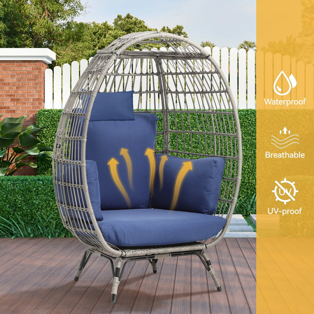 Egg Chair with Cushion Wicker PE Rattan B431868