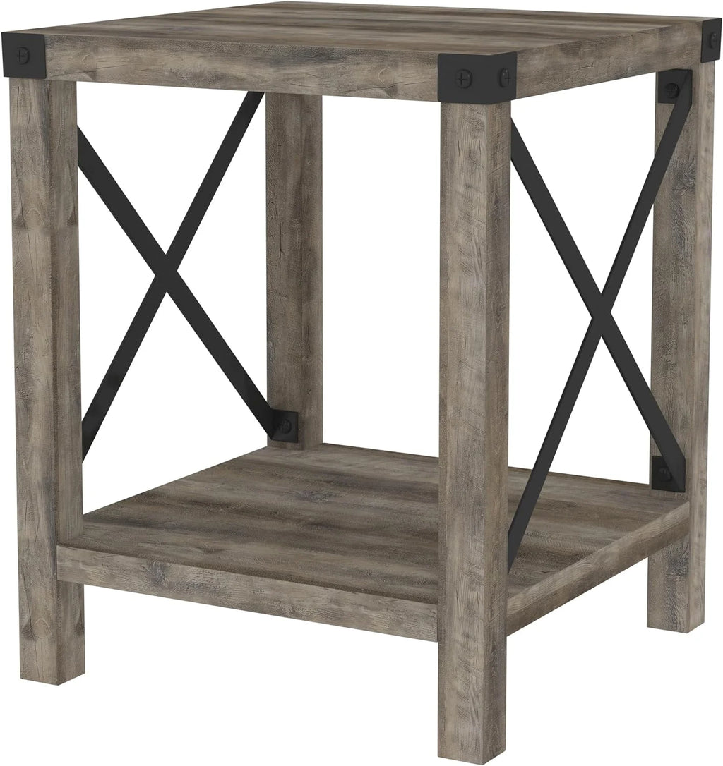 18 Inch Grey Wash Side Table I447