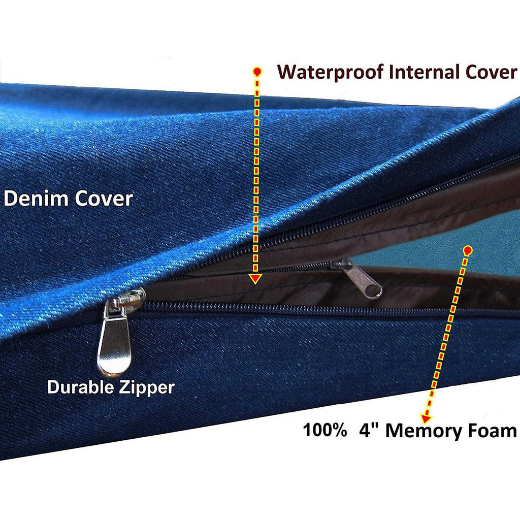 Orthopedic Gel Memory Foam Dog Bed Large with Waterproof Liner Cover B546