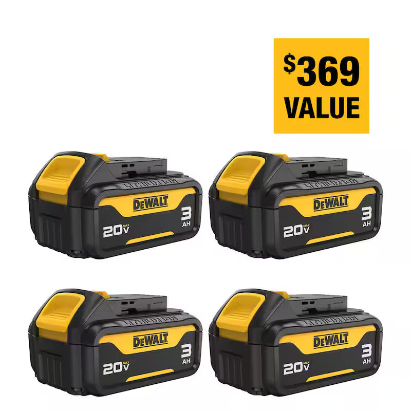 20-Volt 3.0 Ah Lithium-Ion Battery Pack (4-Pack) J58576