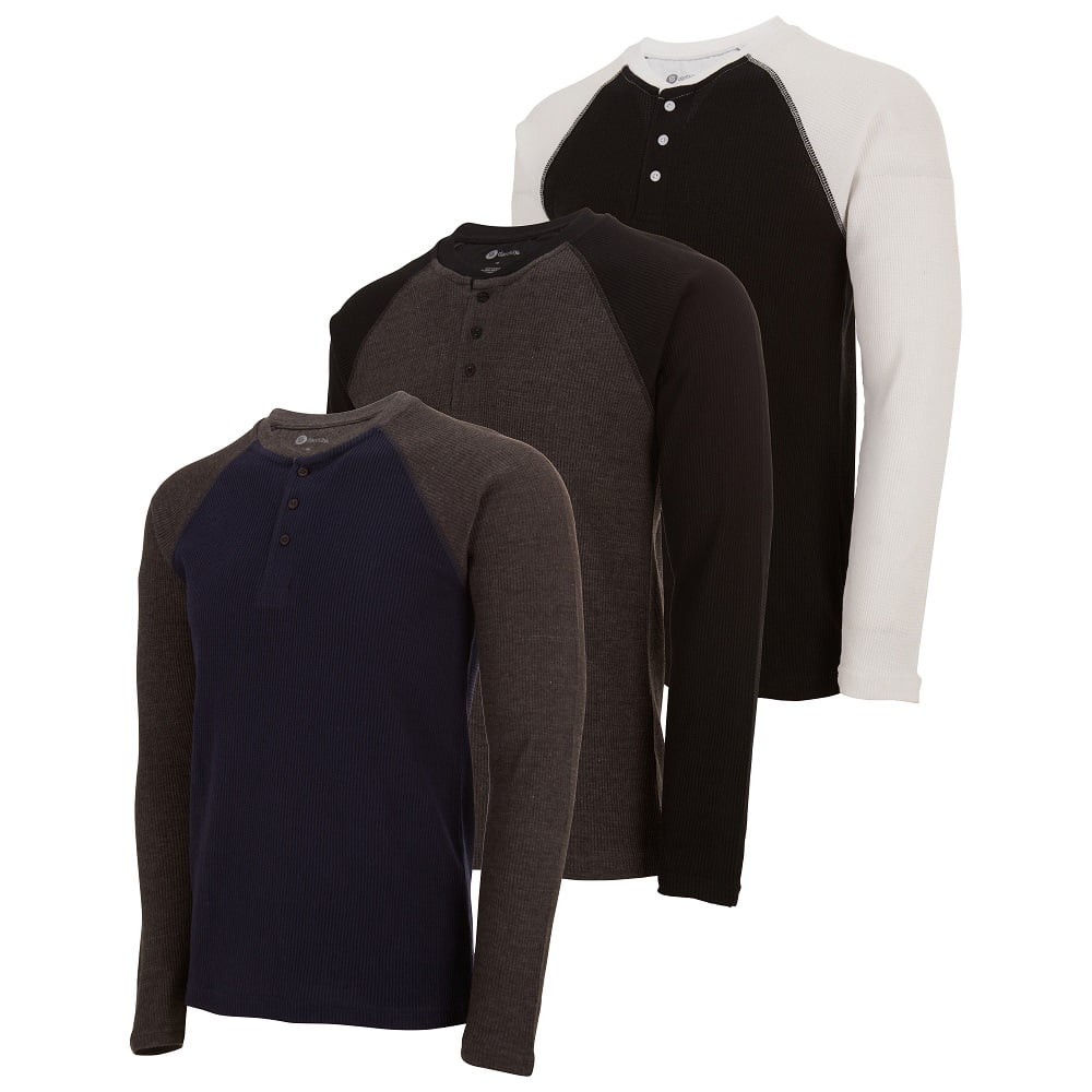 Men's Thermal Long Sleeve Henley Tops 3-Pack K737323
