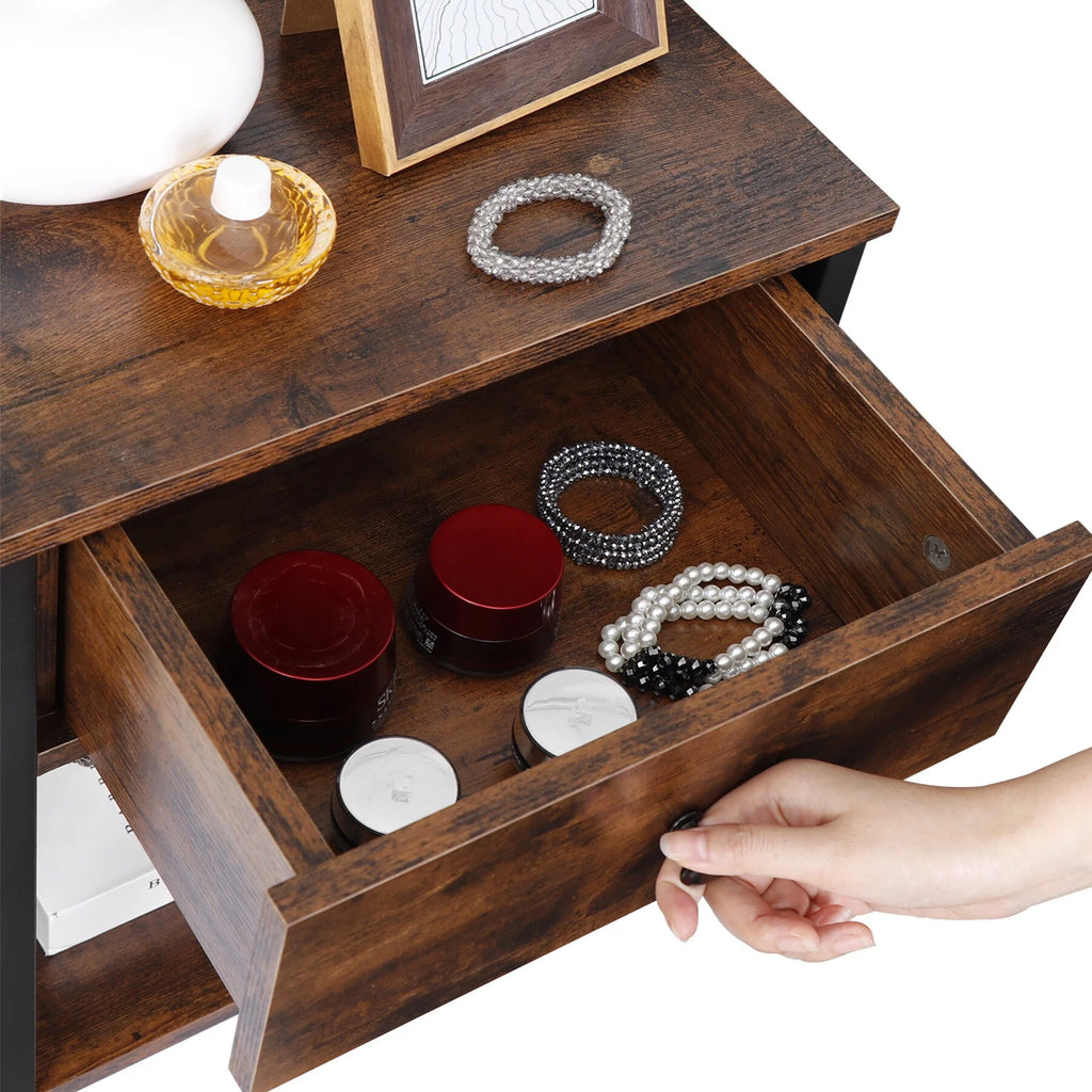 Brown Metal Frame End Table S544255