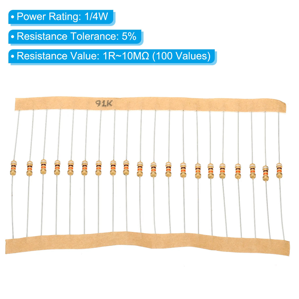 1/4W 5% Carbon Film Resistor Assortment 2000 Pack K249