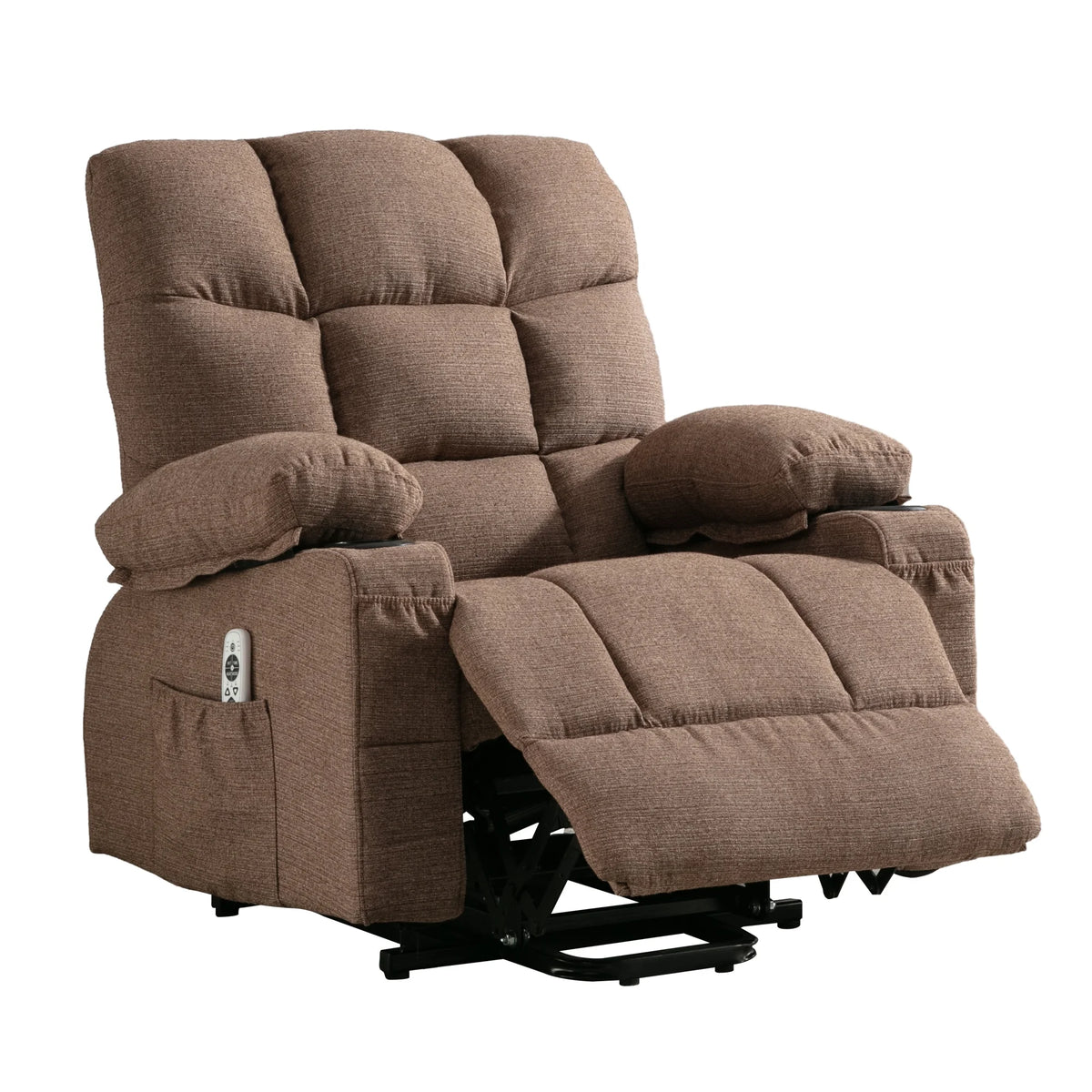Brown Power Lift Recliner Chair with Massage and Heating O253608