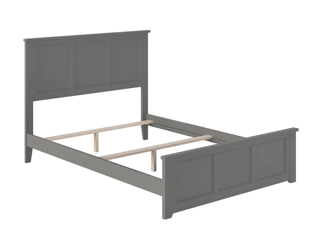 Grey Solid Wood Traditional Bed with Headboard Footboard J633962