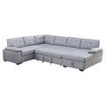 5-Seat Fabric Sleeper Sectional Sofa with Storage Z369
