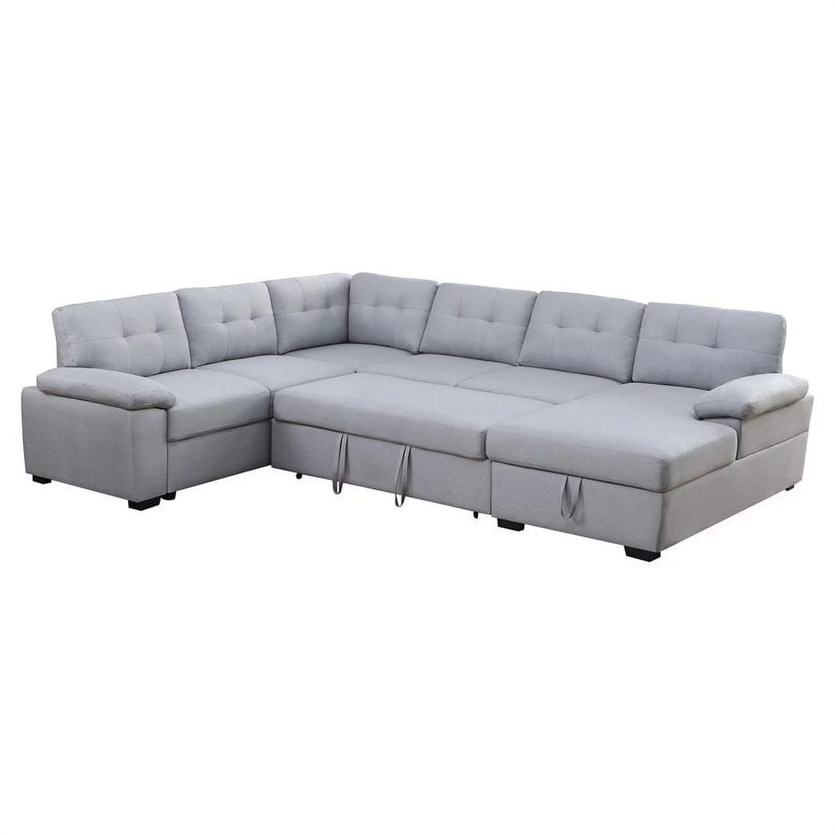 5-Seat Fabric Sleeper Sectional Sofa with Storage Z369
