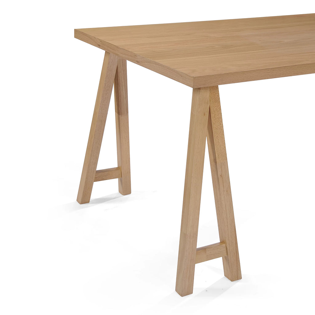 Light Beige Natural Oak Rubberwood Dining Set K7096