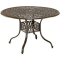 Brown Cast Aluminum Round Outdoor Dining Table T196