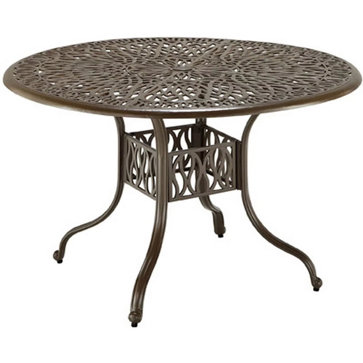 Brown Cast Aluminum Round Outdoor Dining Table T196