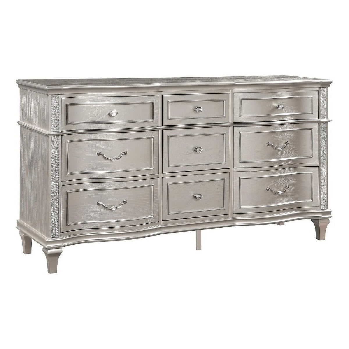 9 Drawer Silver Oak Dresser F607543