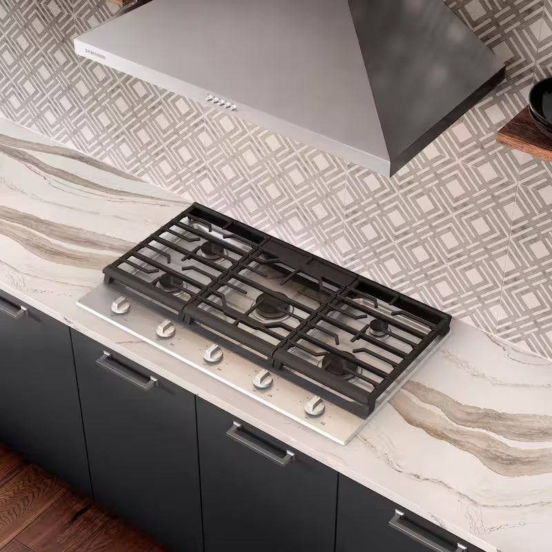Gas Cooktop in Black Stainless Steel with 5-Burners Q398366