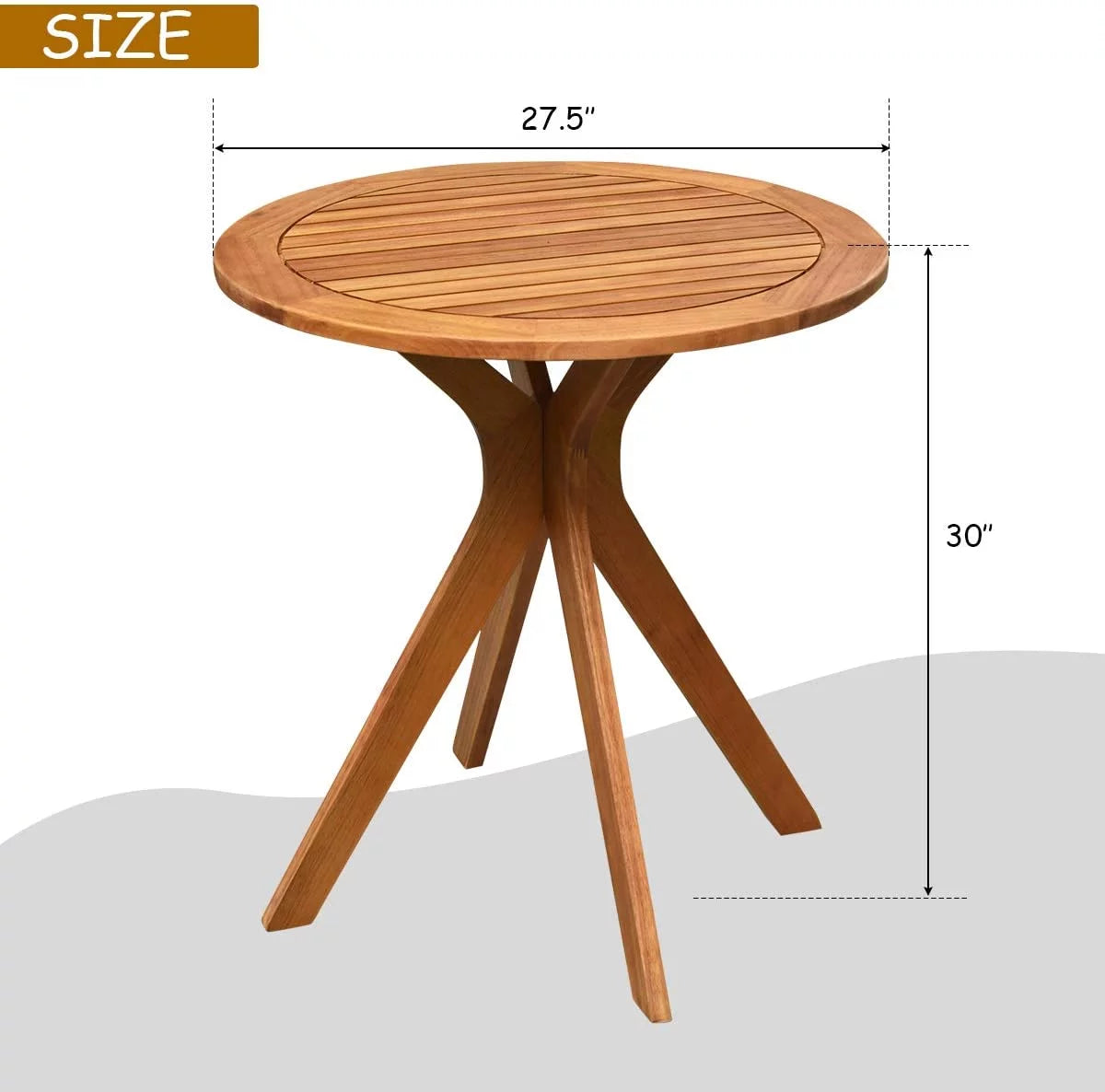 27.5 Inch Eucalyptus Wood Round Bistro Table W133
