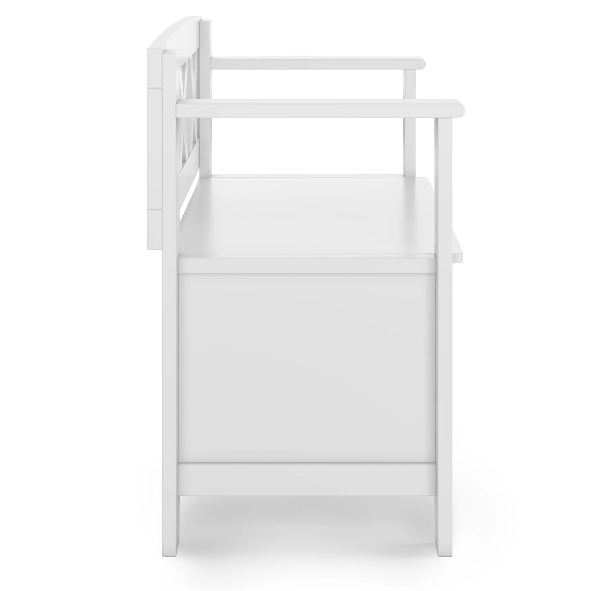 White Solid Wood 36 Inch Storage Bench T150