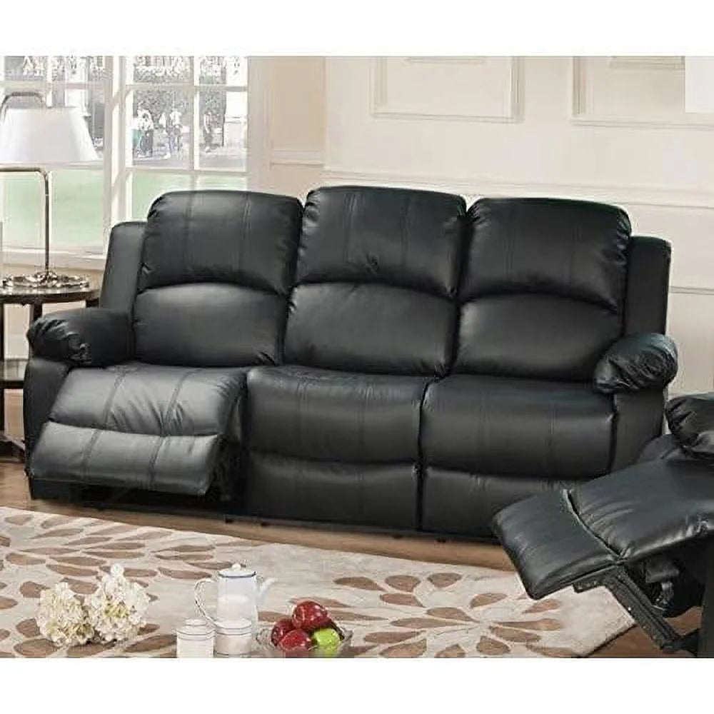 Black 3 Piece Recliner Sofa Loveseat and Chair A852