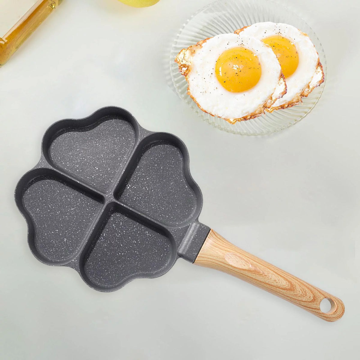 Black 4 Holes Egg Frying Pan D9479