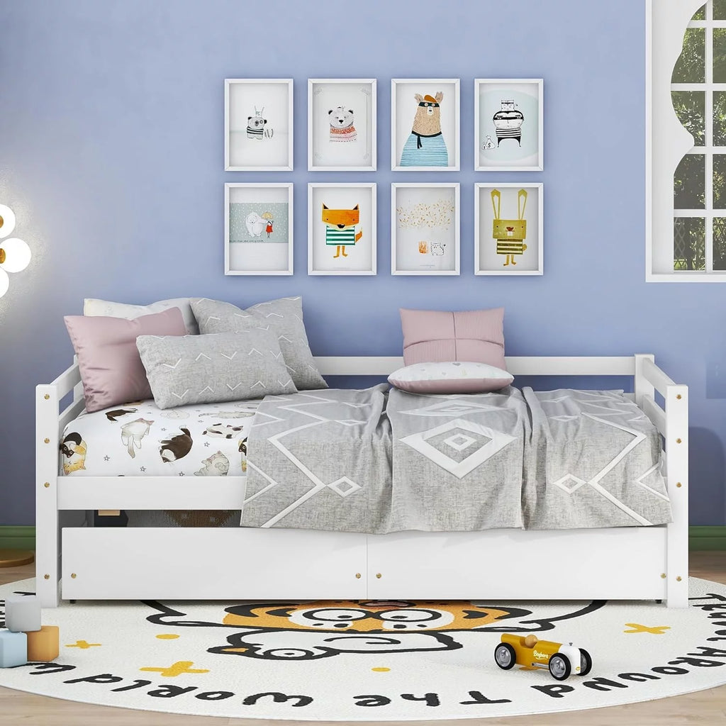 White Daybed with 2 Storage Drawers G27997