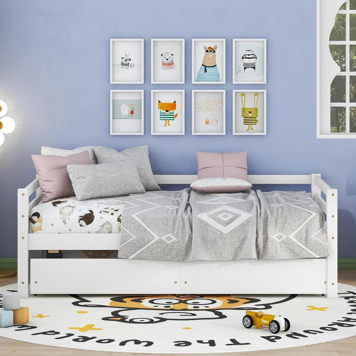White Daybed with 2 Storage Drawers G27997