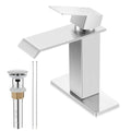 Brushed Nickel Single Handle Waterfall Bathroom Sink Faucet with Pop-up Drain K8869