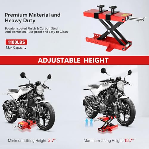 1100LBS Motorcycle Scissor Lift Jack with Dolly Wheels I512