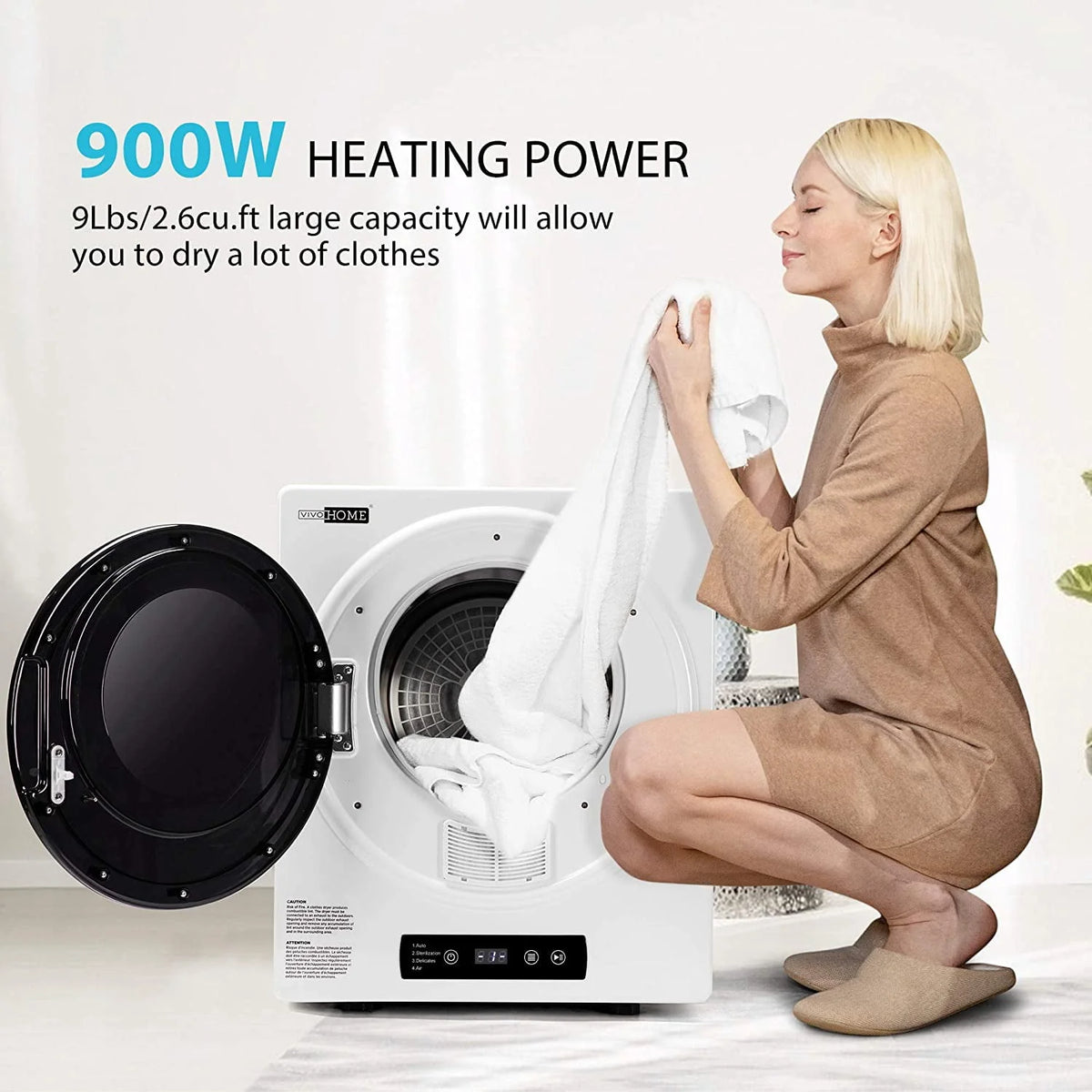 9lbs Portable Front Load Laundry Dryer Machine E450143