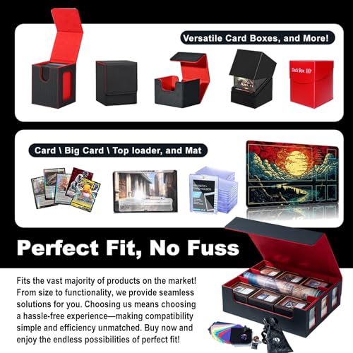 Black Trading Card Storage Case with Magnet Closure D2978