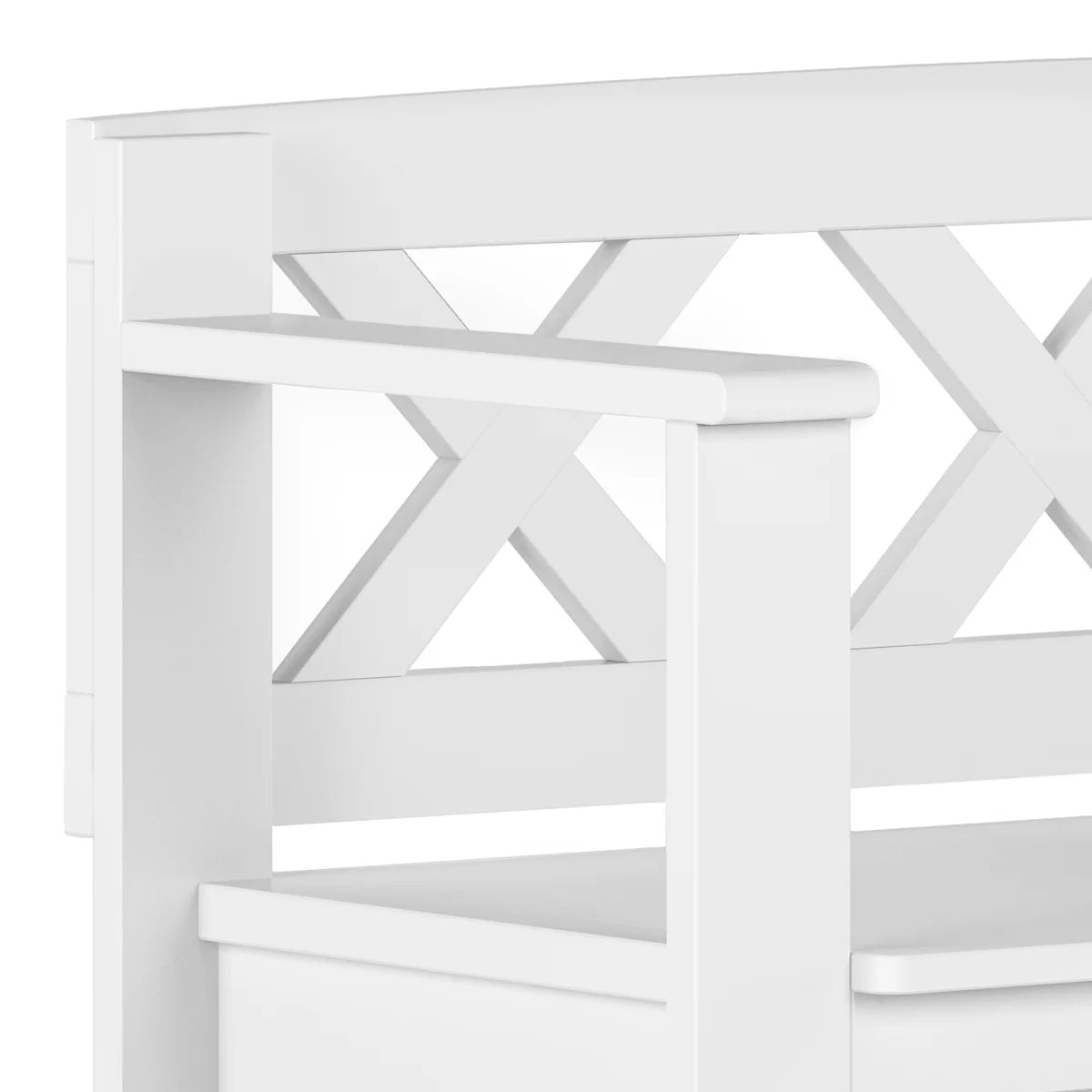 White Solid Wood 36 Inch Storage Bench T150