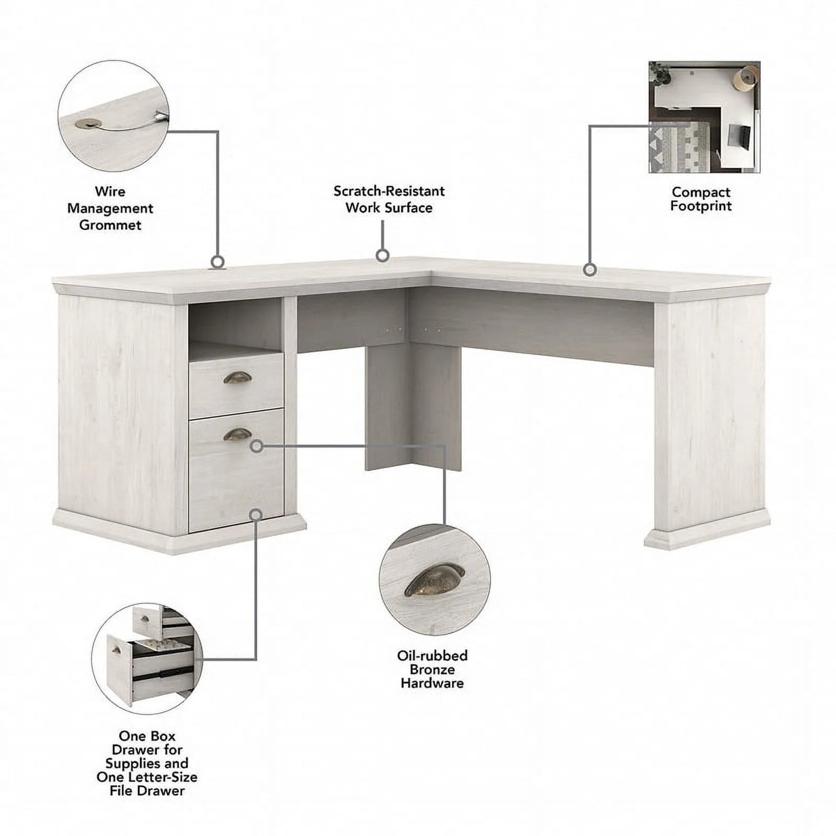 L Shaped Desk with Storage Q46236