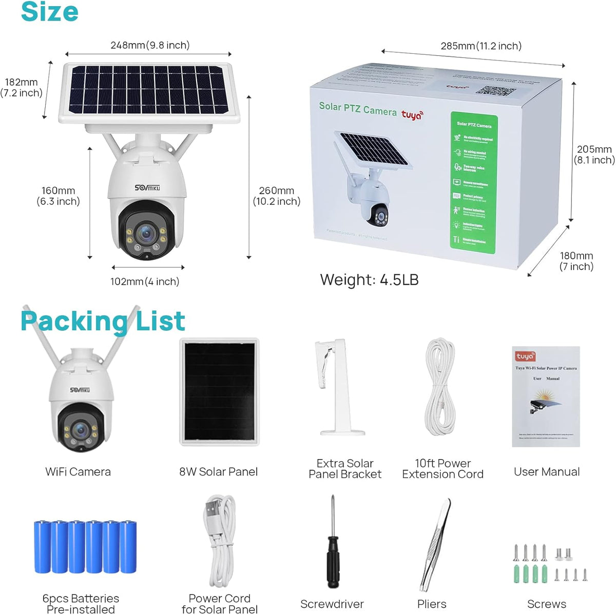 Wireless 1080P Solar Battery Powered WiFi Security Camera with 4X Digital Zoom R649