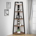 Walnut Iron Corner Bookcase K549